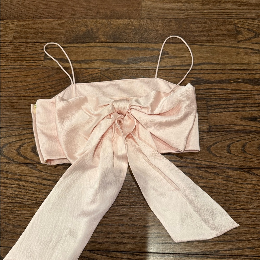 Stylish Pink Bow Crop Top